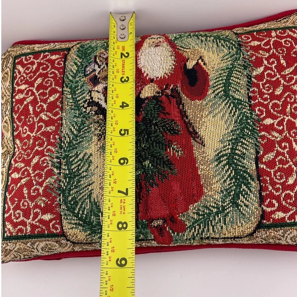 Vintage Christmas Santa Claus Woven Needlepoint‎ Tapestry Throw Pillow Christmas